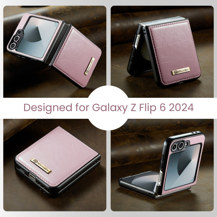 For Samsung Galaxy Z Flip6 5G CaseMe 003 Crazy Horse Texture Flip Leather Phone Case(Pink) - Galaxy Z Flip6 5G Cases by CaseMe | Online Shopping South Africa | PMC Jewellery | Buy Now Pay Later Mobicred