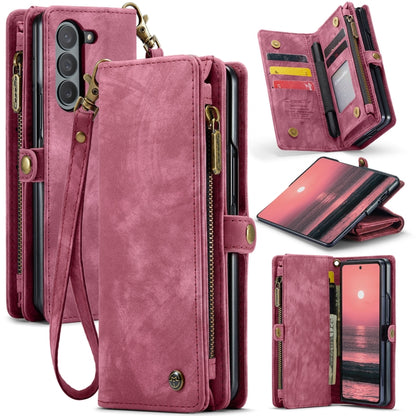 For Samsung Galaxy Z Fold6 5G CaseMe 008 Multifunctional Zipper Wallet Leather Phone Case with Lanyard(Red) - Galaxy Z Fold6 5G Cases by CaseMe | Online Shopping South Africa | PMC Jewellery | Buy Now Pay Later Mobicred