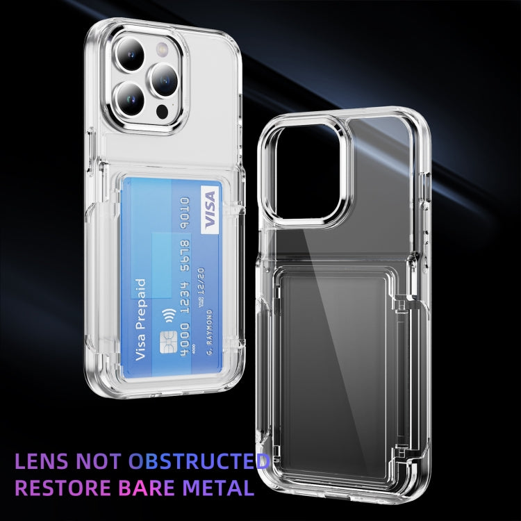 For iPhone 16 Plus Card Holder Acrylic Hybrid TPU Phone Case(Transparent) - iPhone 16 Plus Cases by PMC Jewellery | Online Shopping South Africa | PMC Jewellery | Buy Now Pay Later Mobicred