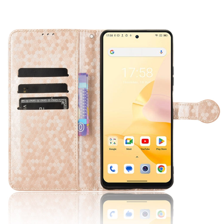 For Blackview Shark 8 Honeycomb Dot Texture Leather Phone Case(Gold) - More Brand by PMC Jewellery | Online Shopping South Africa | PMC Jewellery | Buy Now Pay Later Mobicred