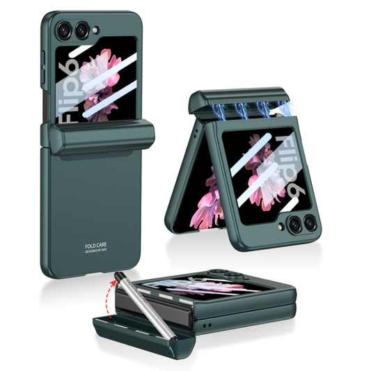 For Samsung Galaxy Z Flip6 GKK Integrated Magnetic Full Coverage Flip Phone Case with Pen Box+Pen(Night Green) - Galaxy Z Flip6 5G Cases by GKK | Online Shopping South Africa | PMC Jewellery | Buy Now Pay Later Mobicred