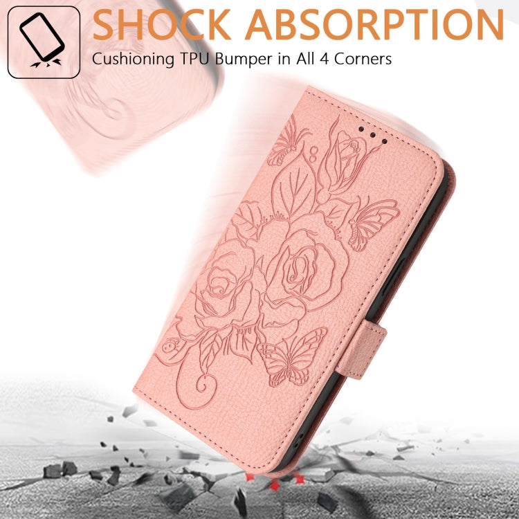 For Blackview A52 Embossed Rose RFID Anti-theft Leather Phone Case(Pink) - More Brand by PMC Jewellery | Online Shopping South Africa | PMC Jewellery | Buy Now Pay Later Mobicred