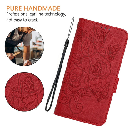 For Blackview Color 8 / Oscal Modern 8 Embossed Rose RFID Anti-theft Leather Phone Case(Red) - More Brand by PMC Jewellery | Online Shopping South Africa | PMC Jewellery | Buy Now Pay Later Mobicred