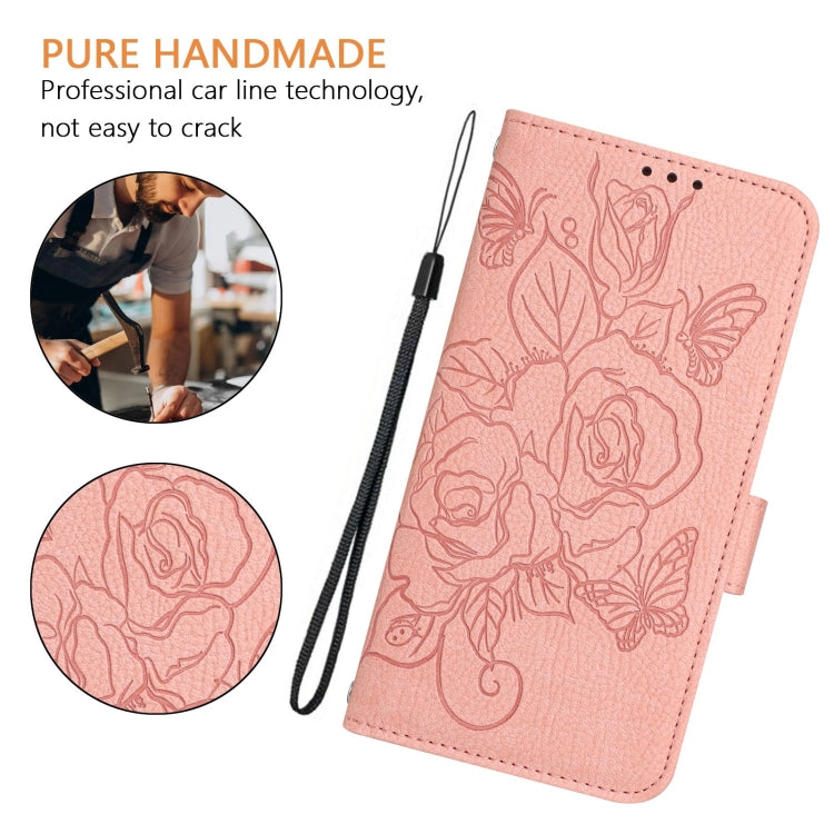 For Google Pixel 9 / 9 Pro Embossed Rose RFID Anti-theft Leather Phone Case(Pink) - Google Cases by PMC Jewellery | Online Shopping South Africa | PMC Jewellery | Buy Now Pay Later Mobicred