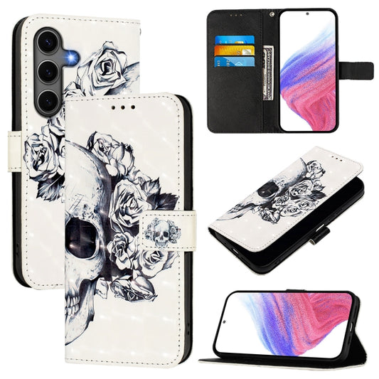 For Samsung Galaxy S25+ 5G 3D Painting Horizontal Flip Leather Phone Case(Skull) - Galaxy S25+ 5G Cases by PMC Jewellery | Online Shopping South Africa | PMC Jewellery | Buy Now Pay Later Mobicred