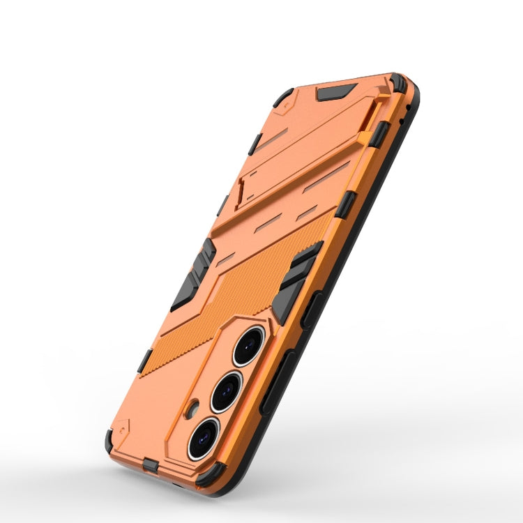 For Samsung Galaxy S25 5G Punk Armor 2 in 1 PC + TPU Shockproof Phone Case with Invisible Holder(Orange) - Galaxy S25 5G Cases by PMC Jewellery | Online Shopping South Africa | PMC Jewellery | Buy Now Pay Later Mobicred