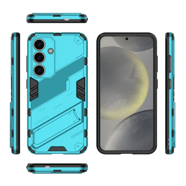 For Samsung Galaxy S25 5G Punk Armor 2 in 1 PC + TPU Shockproof Phone Case with Invisible Holder(Blue) - Galaxy S25 5G Cases by PMC Jewellery | Online Shopping South Africa | PMC Jewellery | Buy Now Pay Later Mobicred