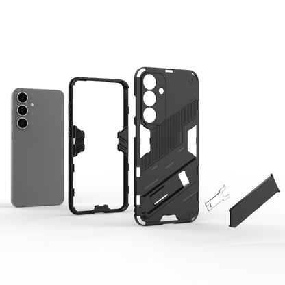 For Samsung Galaxy S25+ 5G Punk Armor 2 in 1 PC + TPU Shockproof Phone Case with Invisible Holder(Black) - Galaxy S25+ 5G Cases by PMC Jewellery | Online Shopping South Africa | PMC Jewellery | Buy Now Pay Later Mobicred