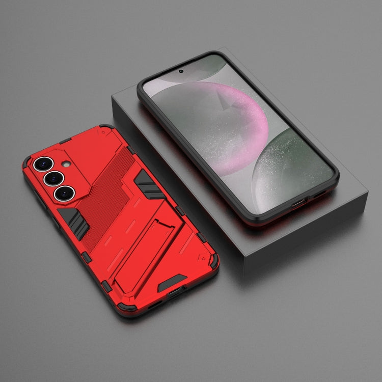 For Samsung Galaxy S25+ 5G Punk Armor 2 in 1 PC + TPU Shockproof Phone Case with Invisible Holder(Red) - Galaxy S25+ 5G Cases by PMC Jewellery | Online Shopping South Africa | PMC Jewellery | Buy Now Pay Later Mobicred