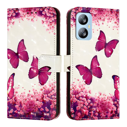 For Blackview A52 3D Painting Horizontal Flip Leather Phone Case(Rose Butterfly) - More Brand by PMC Jewellery | Online Shopping South Africa | PMC Jewellery | Buy Now Pay Later Mobicred