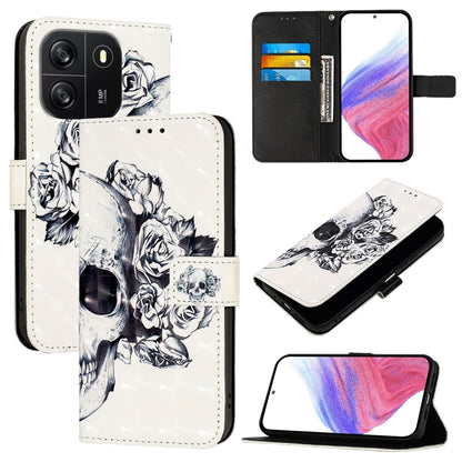 For Blackview Wave 6C 3D Painting Horizontal Flip Leather Phone Case(Skull) - More Brand by PMC Jewellery | Online Shopping South Africa | PMC Jewellery | Buy Now Pay Later Mobicred
