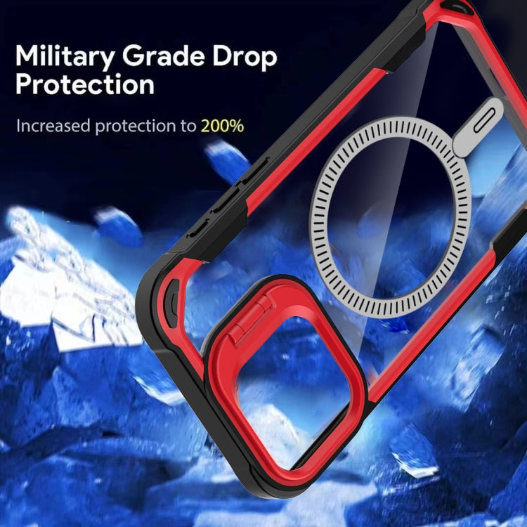 For iPhone 16 Pro Transparent Acrylic MagSafe Lens Holder Phone Case(Blue) - iPhone 16 Pro Cases by PMC TechLife | Online Shopping South Africa | PMC TechLife | Buy Now Pay Later Mobicred