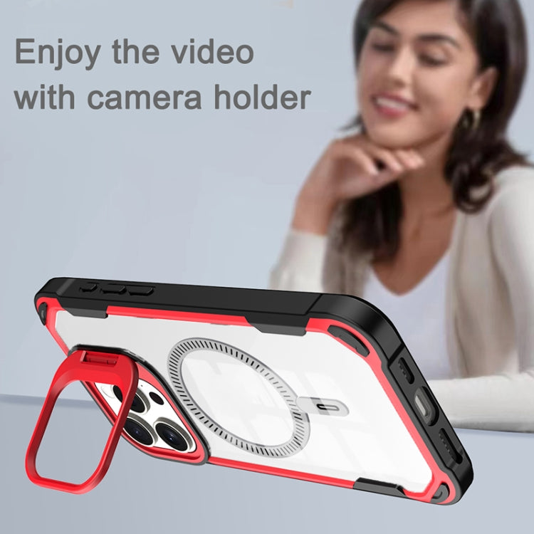 For iPhone 16 Pro Transparent Acrylic MagSafe Lens Holder Phone Case(Pink) - iPhone 16 Pro Cases by PMC TechLife | Online Shopping South Africa | PMC TechLife | Buy Now Pay Later Mobicred