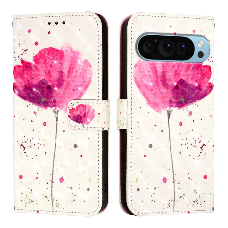 For Google Pixel 9 Pro XL 3D Painting Horizontal Flip Leather Phone Case(Flower) - Google Cases by PMC Jewellery | Online Shopping South Africa | PMC Jewellery | Buy Now Pay Later Mobicred