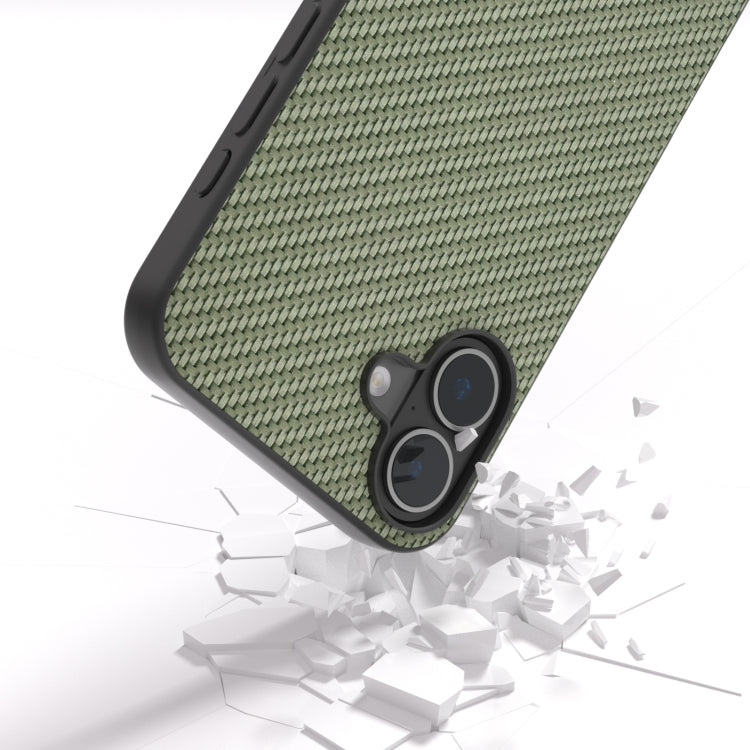 For iPhone 16 Carbon Fiber Texture Protective Phone Case(Green) - iPhone 16 Cases by PMC Jewellery | Online Shopping South Africa | PMC Jewellery | Buy Now Pay Later Mobicred