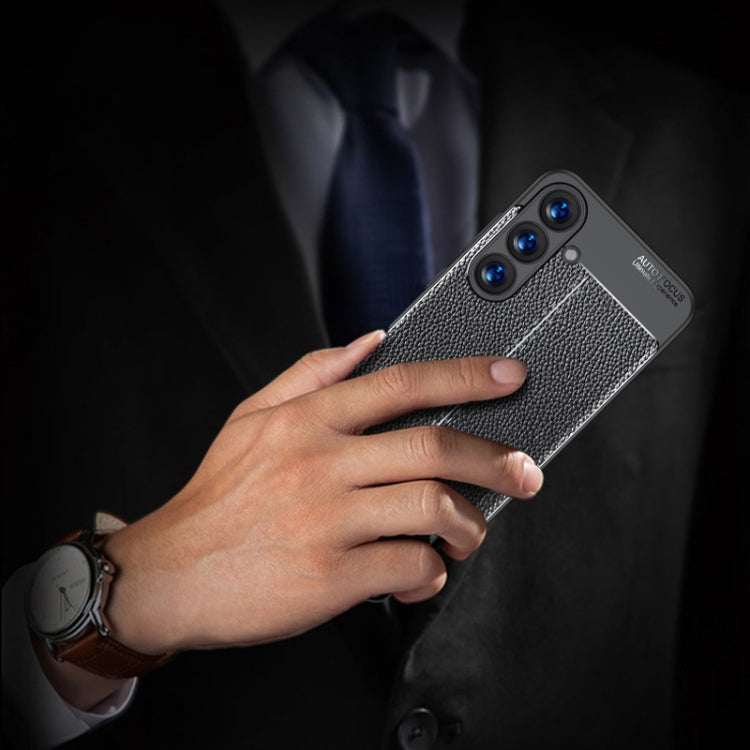 For Samsung Galaxy S25 5G Litchi Texture Shockproof TPU Phone Case(Black) - free shipping - PMC Jewellery - Order now!