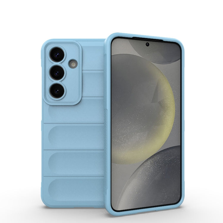 For Samsung Galaxy S25 5G Magic Shield TPU + Flannel Phone Case(Light Blue) - Galaxy S25 5G Cases by PMC Jewellery | Online Shopping South Africa | PMC Jewellery | Buy Now Pay Later Mobicred