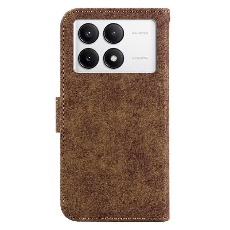 For Redmi K70 / K70 Pro Little Tiger Embossed Leather Phone Case(Brown) - K70 Cases by PMC Jewellery | Online Shopping South Africa | PMC Jewellery | Buy Now Pay Later Mobicred