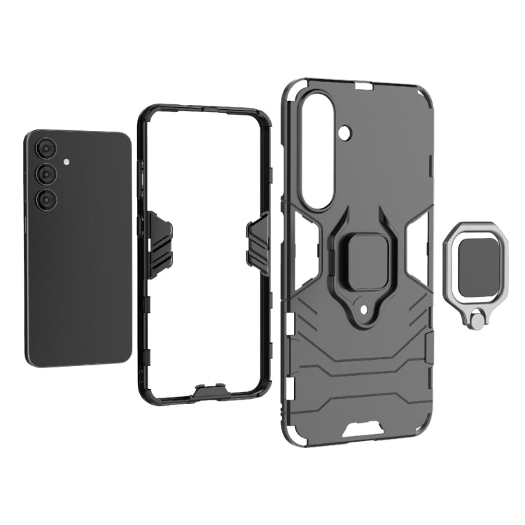 For Samsung Galaxy S25+ 5G PC + TPU Shockproof Protective Phone Case with Magnetic Ring Holder(Black) - Galaxy S25+ 5G Cases by PMC Jewellery | Online Shopping South Africa | PMC Jewellery | Buy Now Pay Later Mobicred