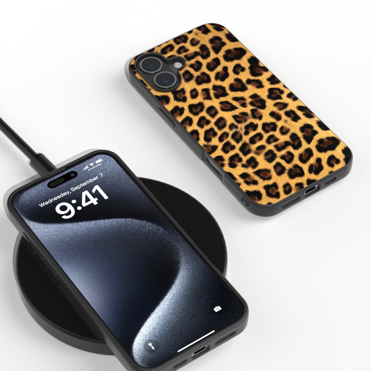For iPhone 16 Black Frame Leopard Phone Case(Leopard Print) - iPhone 16 Cases by PMC TechLife | Online Shopping South Africa | PMC TechLife | Buy Now Pay Later Mobicred