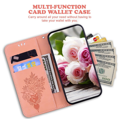 For Redmi K70 / K70 Pro Butterfly Rose Embossed Leather Phone Case(Pink) - K70 Cases by PMC Jewellery | Online Shopping South Africa | PMC Jewellery | Buy Now Pay Later Mobicred