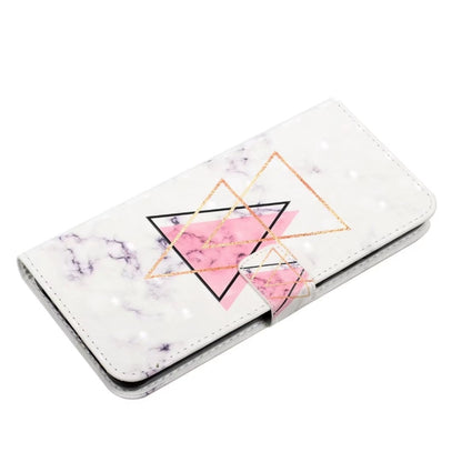 For Samsung Galaxy S25+ 5G Oil Embossed 3D Drawing Leather Phone Case(Triangular Marble) - Galaxy S25+ 5G Cases by PMC Jewellery | Online Shopping South Africa | PMC Jewellery | Buy Now Pay Later Mobicred