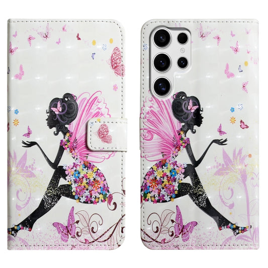 For Samsung Galaxy S25 Ultra 5G Oil Embossed 3D Drawing Leather Phone Case(Flower Fairy) - Galaxy S25 Ultra 5G Cases by PMC Jewellery | Online Shopping South Africa | PMC Jewellery | Buy Now Pay Later Mobicred