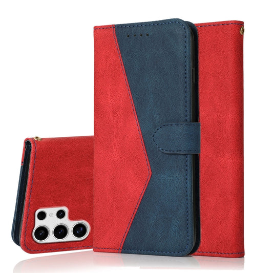 For Samsung Galaxy S25 Ultra 5G Dual-color Stitching Leather Phone Case(Red Blue) - Galaxy S25 Ultra 5G Cases by PMC Jewellery | Online Shopping South Africa | PMC Jewellery | Buy Now Pay Later Mobicred