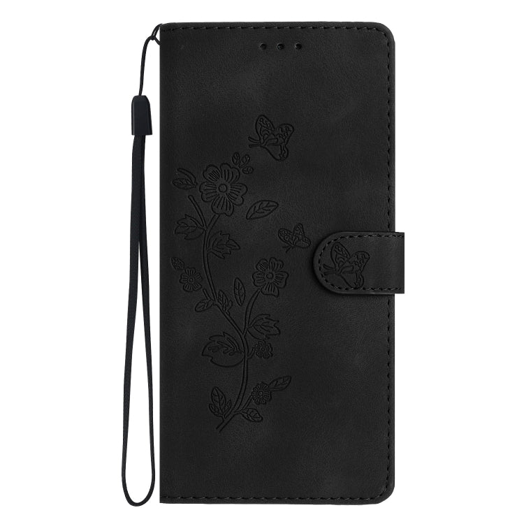 For Samsung Galaxy S25 Ultra 5G Flower Butterfly Embossing Pattern Leather Phone Case(Black) - Galaxy S25 Ultra 5G Cases by PMC Jewellery | Online Shopping South Africa | PMC Jewellery | Buy Now Pay Later Mobicred