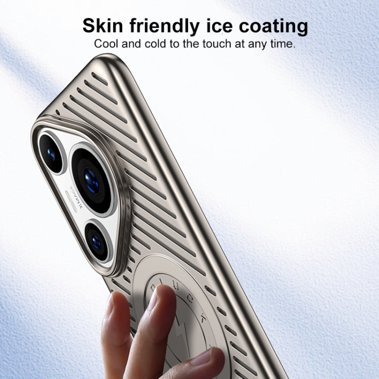 For Huawei Pura 70 Ultra Ice Armor Cooling MagSafe Skin Feel Phone Case(Black Grey) - Huawei Cases by PMC Jewellery | Online Shopping South Africa | PMC Jewellery | Buy Now Pay Later Mobicred