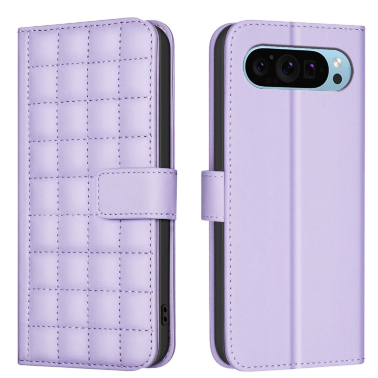 For Google Pixel 9 Square Texture Leather Phone Case(Purple) - Google Cases by PMC Jewellery | Online Shopping South Africa | PMC Jewellery | Buy Now Pay Later Mobicred