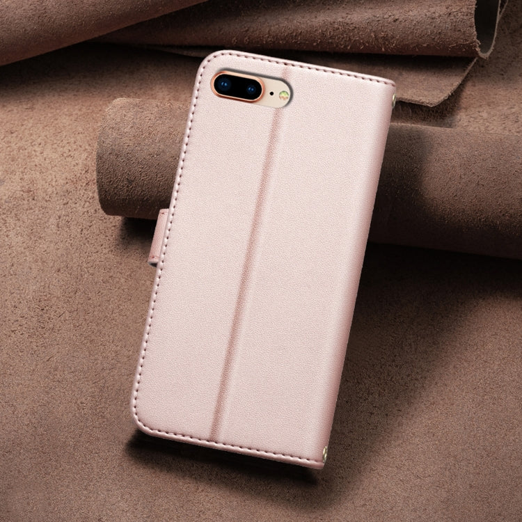 For iPhone 16e Square Texture Leather Phone Case(Rose Gold) - iPhone 16e Cases by PMC TechLife | Online Shopping South Africa | PMC TechLife | Buy Now Pay Later Mobicred