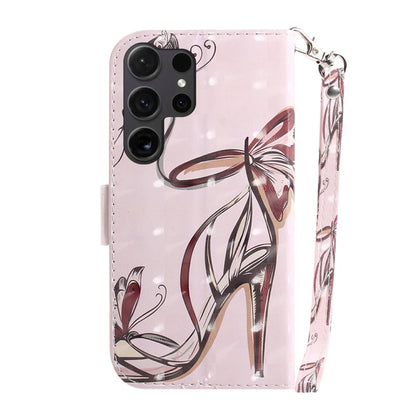 For Samsung Galaxy S25 Ultra 5G 3D Colored Horizontal Flip Leather Phone Case(Butterfly High-heeled) - Galaxy S25 Ultra 5G Cases by PMC Jewellery | Online Shopping South Africa | PMC Jewellery | Buy Now Pay Later Mobicred