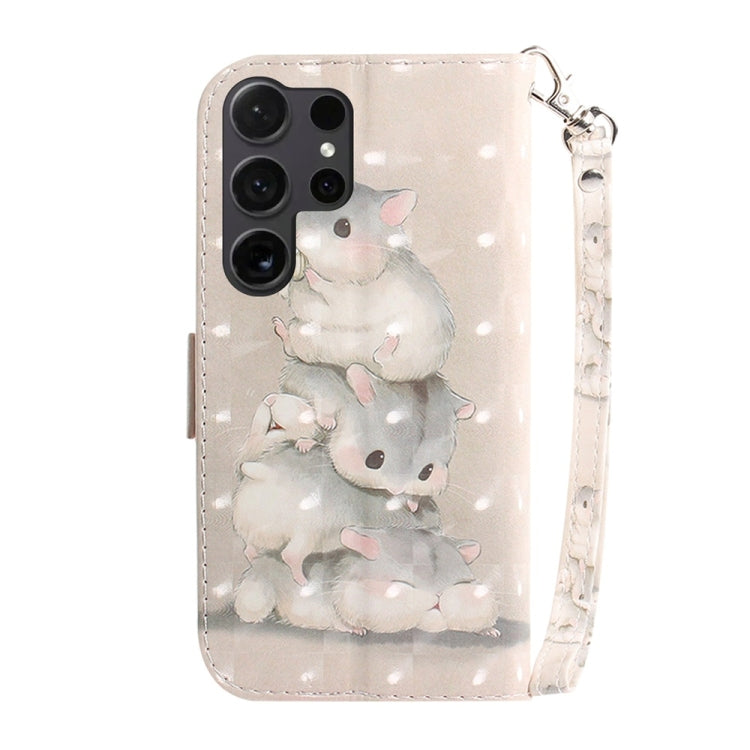 For Samsung Galaxy S25 Ultra 5G 3D Colored Horizontal Flip Leather Phone Case(Squirrels) - Galaxy S25 Ultra 5G Cases by PMC Jewellery | Online Shopping South Africa | PMC Jewellery | Buy Now Pay Later Mobicred