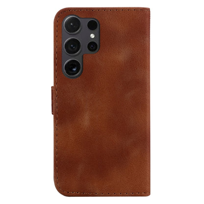 For Samsung Galaxy S25 Ultra 5G Seven-shaped Embossed Leather Phone Case(Brown) - Galaxy S25 Ultra 5G Cases by PMC Jewellery | Online Shopping South Africa | PMC Jewellery | Buy Now Pay Later Mobicred