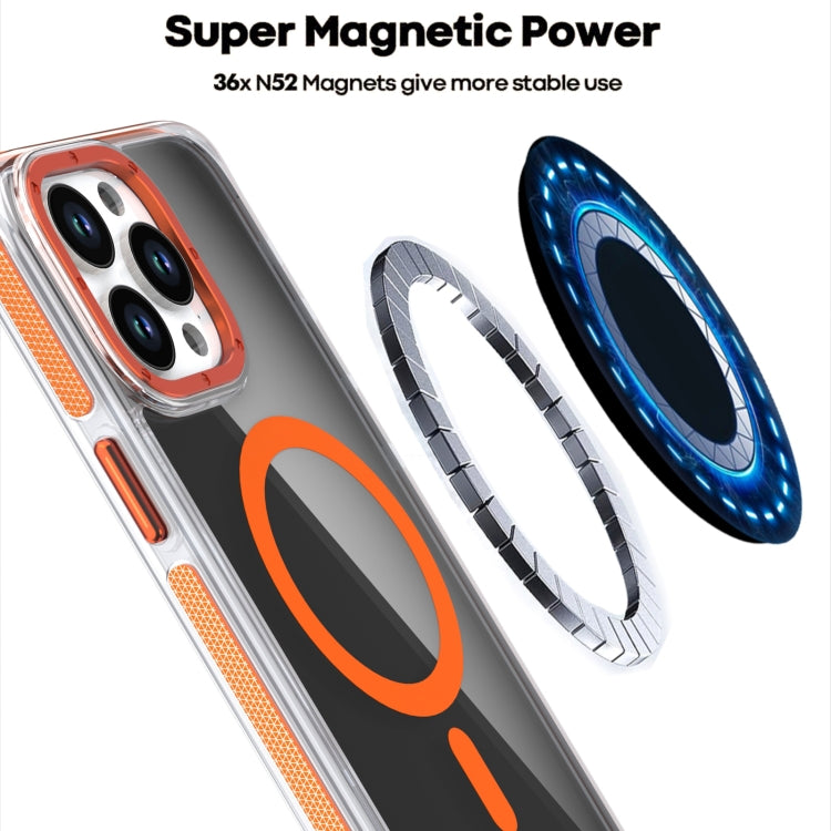 For iPhone 16 Pro Magsafe Dual-Color Transparent Black Full Coverage Phone Case(White) - iPhone 16 Pro Cases by PMC TechLife | Online Shopping South Africa | PMC TechLife | Buy Now Pay Later Mobicred