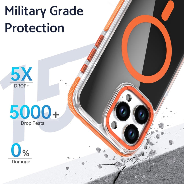 For iPhone 16 Pro Magsafe Dual-Color Transparent Black Full Coverage Phone Case(White) - iPhone 16 Pro Cases by PMC TechLife | Online Shopping South Africa | PMC TechLife | Buy Now Pay Later Mobicred