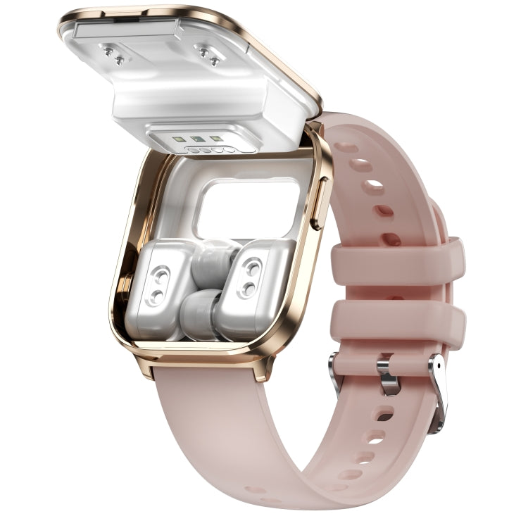 X9 1.85 inch Square Screen 2 in 1 Bluetooth Earphone Smart Watch(Gold Pink) - Smart Watches by PMC Jewellery | Online Shopping South Africa | PMC Jewellery | Buy Now Pay Later Mobicred