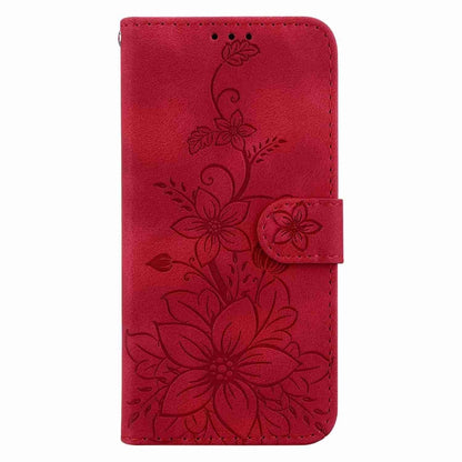 For Samsung Galaxy S25 5G Lily Embossed Leather Phone Case(Red) - Galaxy S25 5G Cases by PMC Jewellery | Online Shopping South Africa | PMC Jewellery | Buy Now Pay Later Mobicred