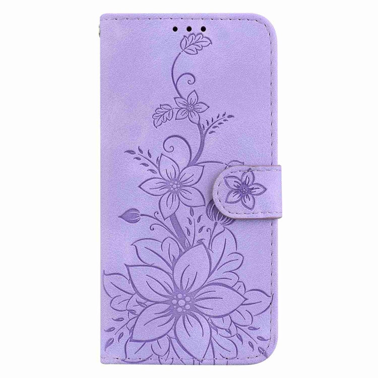 For Samsung Galaxy S25 Ultra 5G Lily Embossed Leather Phone Case(Purple) - Galaxy S25 Ultra 5G Cases by PMC Jewellery | Online Shopping South Africa | PMC Jewellery | Buy Now Pay Later Mobicred