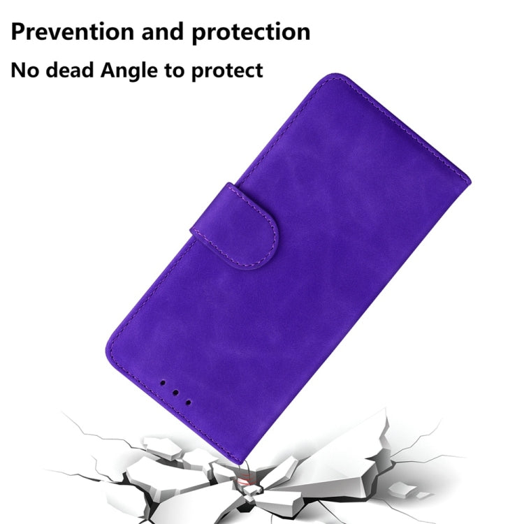 For Samsung Galaxy S25+ 5G Skin Feel Pure Color Flip Leather Phone Case(Purple) - Galaxy S25+ 5G Cases by PMC Jewellery | Online Shopping South Africa | PMC Jewellery | Buy Now Pay Later Mobicred