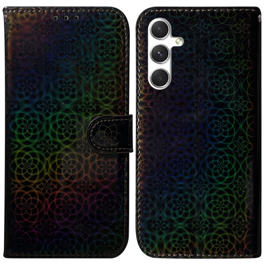 For Samsung Galaxy S25 5G Colorful Magnetic Buckle Leather Phone Case(Black) - Galaxy S25 5G Cases by PMC Jewellery | Online Shopping South Africa | PMC Jewellery | Buy Now Pay Later Mobicred