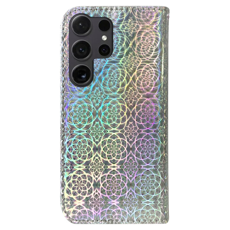 For Samsung Galaxy S25 Ultra 5G Colorful Magnetic Buckle Leather Phone Case(Silver) - Galaxy S25 Ultra 5G Cases by PMC Jewellery | Online Shopping South Africa | PMC Jewellery | Buy Now Pay Later Mobicred