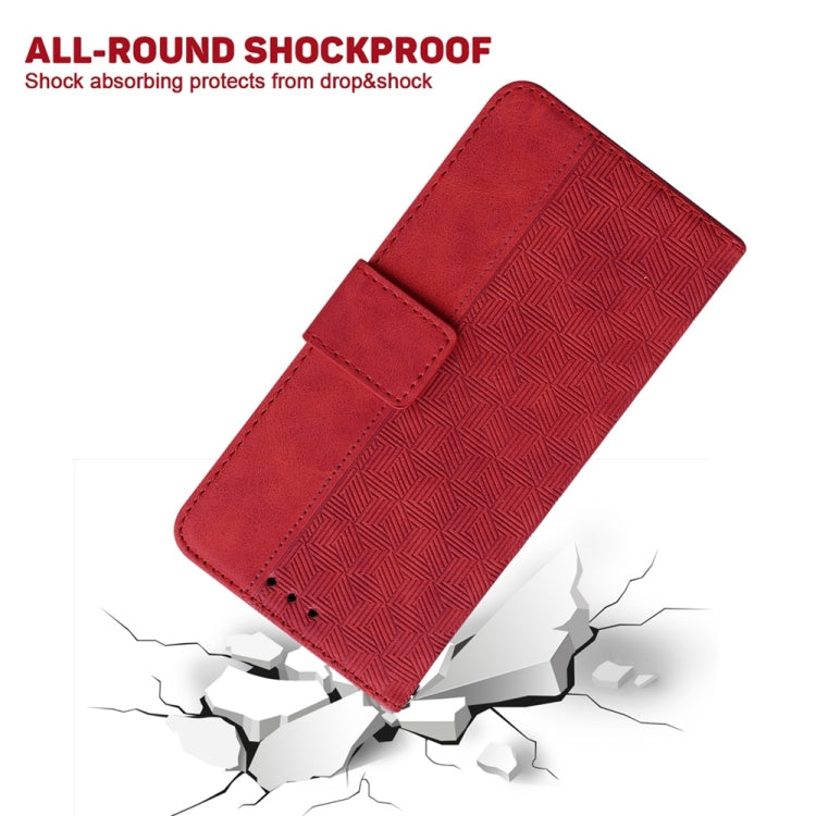 For Samsung Galaxy S25+ 5G Geometric Embossed Leather Phone Case(Red) - Galaxy S25+ 5G Cases by PMC Jewellery | Online Shopping South Africa | PMC Jewellery | Buy Now Pay Later Mobicred