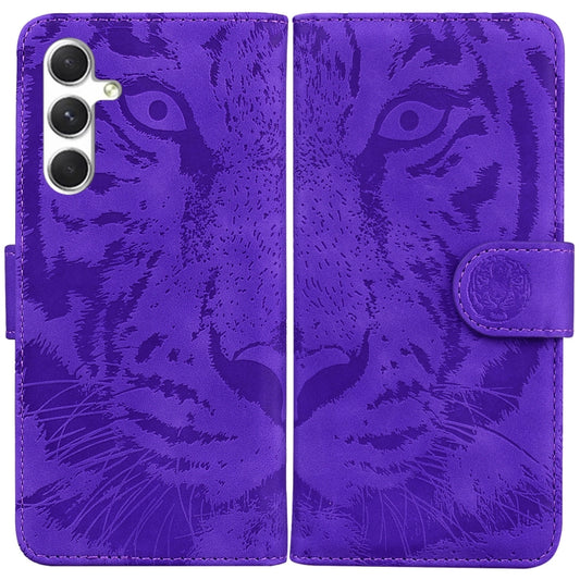 For Samsung Galaxy S25+ 5G Tiger Embossing Pattern Flip Leather Phone Case(Purple) - Galaxy S25+ 5G Cases by PMC Jewellery | Online Shopping South Africa | PMC Jewellery | Buy Now Pay Later Mobicred