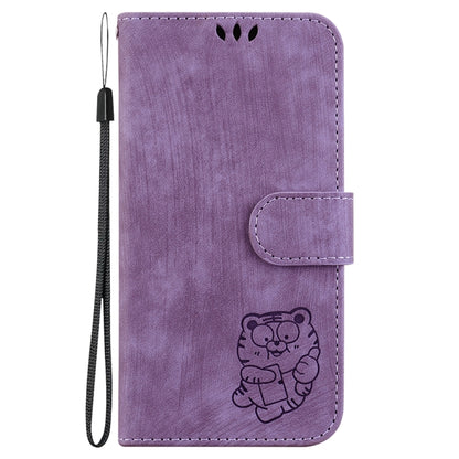 For Samsung Galaxy S25+ 5G Little Tiger Embossed Leather Phone Case(Purple) - Galaxy S25+ 5G Cases by PMC Jewellery | Online Shopping South Africa | PMC Jewellery | Buy Now Pay Later Mobicred