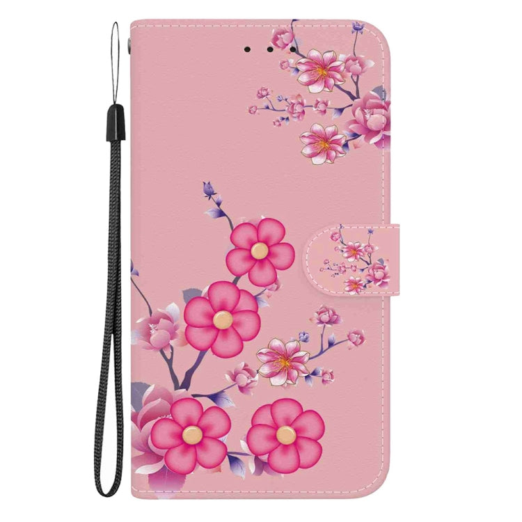 For Samsung Galaxy S25 5G Crystal Texture Colored Drawing Leather Phone Case(Cherry Blossoms) - Galaxy S25 5G Cases by PMC Jewellery | Online Shopping South Africa | PMC Jewellery | Buy Now Pay Later Mobicred