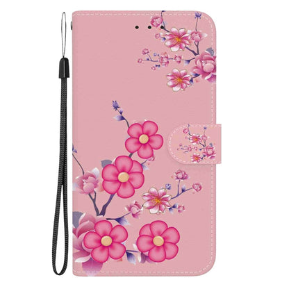 For Samsung Galaxy S25 5G Crystal Texture Colored Drawing Leather Phone Case(Cherry Blossoms) - Galaxy S25 5G Cases by PMC Jewellery | Online Shopping South Africa | PMC Jewellery | Buy Now Pay Later Mobicred