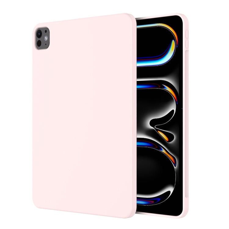 For iPad Pro 11 2024 Mutural Silicone Microfiber Tablet Case(Pink) - free shipping - PMc TechLife - Order now!