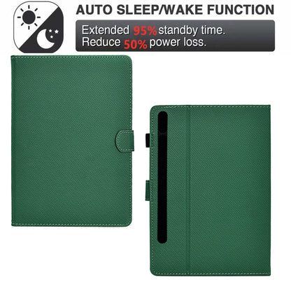 For Samsung Galaxy Tab S9 / S9 FE Solid Color Fiber Texture Smart Tablet Leather Case(Green) - Galaxy Tab S9 Cases by PMC Jewellery | Online Shopping South Africa | PMC Jewellery | Buy Now Pay Later Mobicred